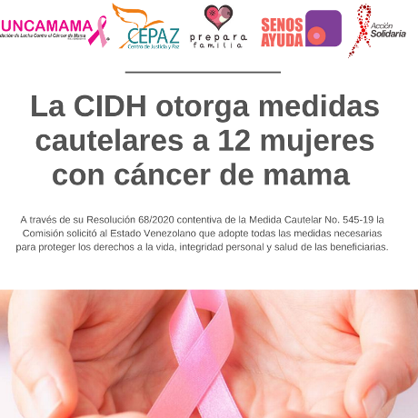 Diario Frontera, Frontera Digital,  cepaz, Internacionales, ,CIDH otorga medidas cautelares 
a 12 mujeres con cáncer de mama en Venezuela