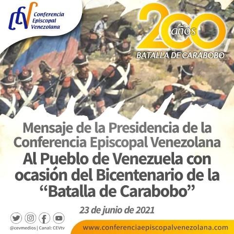 Diario Frontera, Frontera Digital,  CEV, Nacionales, ,Presidencia de la Conferencia Episcopal Venezolana 
comparte mensaje con ocasión del Bicentenario de la Batalla de Carabobo