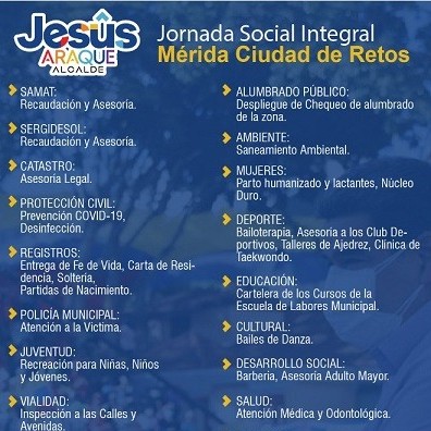 Diario Frontera, Frontera Digital,  ALCALDE JESÚS ARAQUE, Regionales, ,Alcalde Jesús Araque lleva a Pueblo Nuevo 
Jornada Social Integral “Mérida Ciudad de Retos”