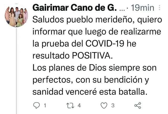 Diario Frontera, Frontera Digital,  Gairimar Cano De Guzmán, Regionales, ,Primera Combatiente de Mérida Gairimar Cano De Guzmán 
dió positivo para COVID19