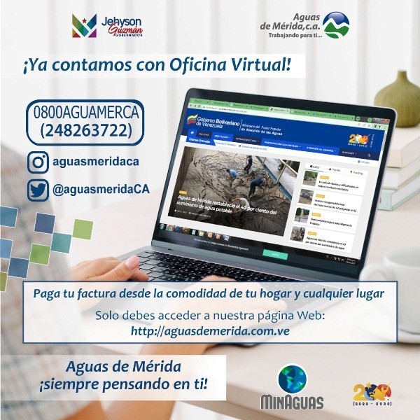 Diario Frontera, Frontera Digital,  Oficina Virtual, AGUAS DE MÉRIDA, Regionales, ,Aguas de Mérida ya oferta 
para sus usuarios (as) la Oficina Virtual