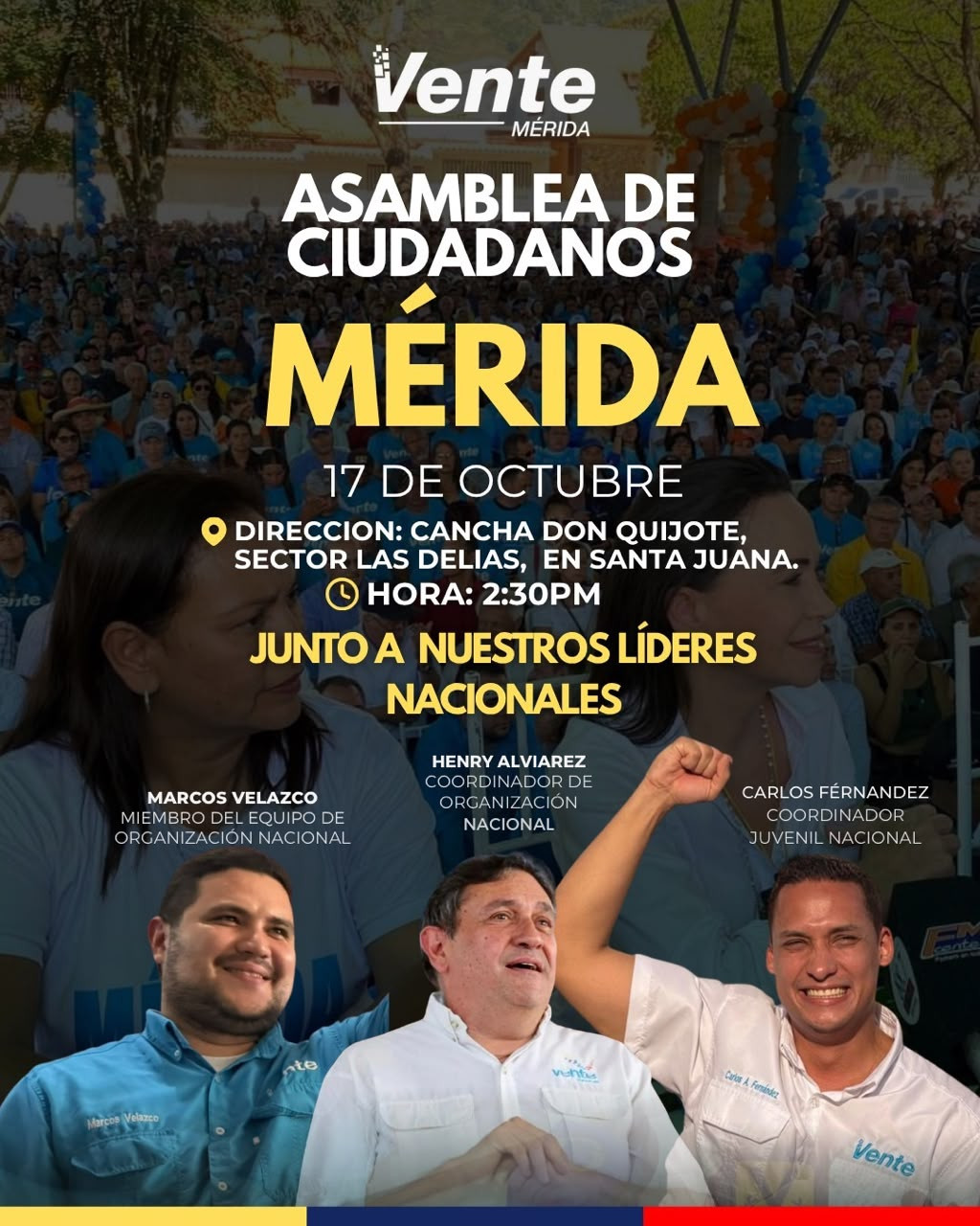 Diario Frontera, Frontera Digital,  Politica, ,Vente Mérida convoca a asambleas de ciudadanos este 17 de octubre con la presencia de la Dirección Nacional