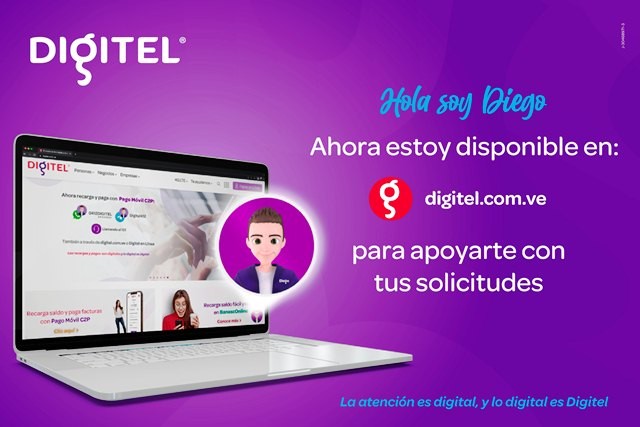 Diario Frontera, Frontera Digital,  WEB DIGITEL, Tecnología, ,WEB DIGITEL,La web de Digitel incorpora 
su canal de atención en línea atendido por Diego
