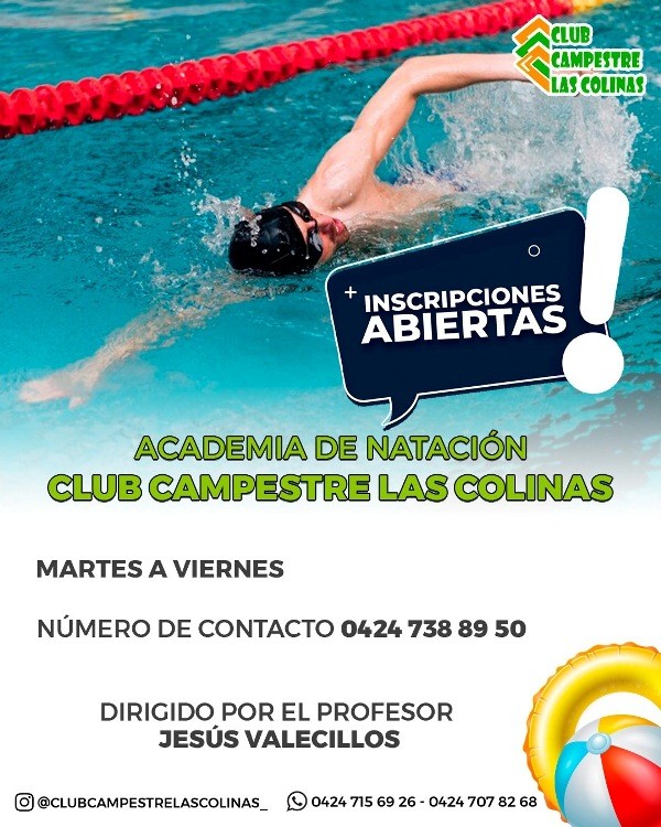 Diario Frontera, Frontera Digital,  Abierta las inscripciones para natación, CLUB LAS COLINAS, El Vigía Panamericana, ,Abierta las inscripciones para natación 
del Club Campreste Las Colinas en El Vigía
