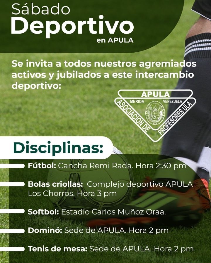 Diario Frontera, Frontera Digital,  Sábado Deportivo, Apula, Día del Profesor Universitario, IPP, Virgilio Castillo Blanco, Deportes, ,“Sábado Deportivo” se llevará cabo en Apula 
en el marco del día del Profesor Universitario