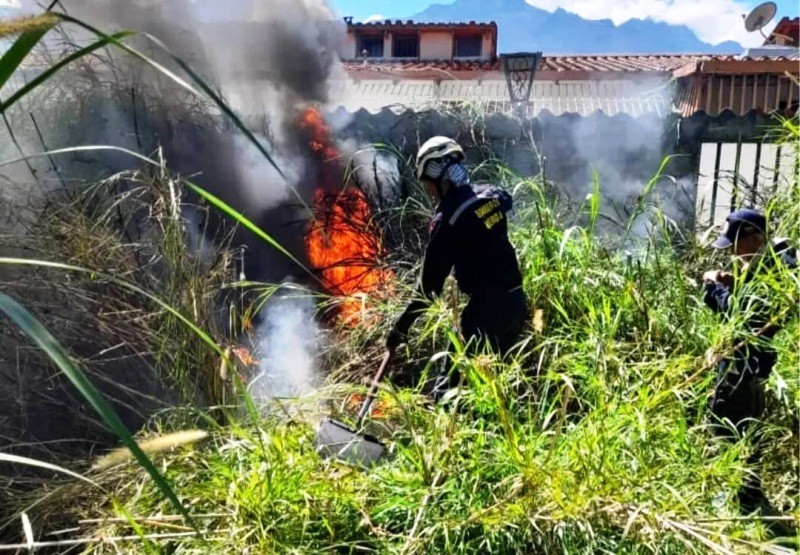 Diario Frontera, Frontera Digital,  CUERPO DE BOMBEROS, SOFOCAN INCENDIO, ULA, MÉRIDA, Sucesos, ,Bomberos sofocan incendio de vegetación
en terreno de la ULA en Mérida