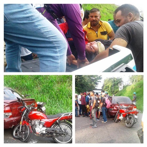 Diario Frontera, Frontera Digital,  Copiloto de motorizado, LESIONADO, EL VIGÍA, Sucesos, ,Copiloto de motorizado lesionada
al impactar contra vehículo en El Vigía