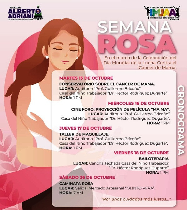 Diario Frontera, Frontera Digital,  El Vigía Panamericana, ,Instituto Municipal de la Juventud de Alberto Adriani 
inició actividades por Día Mundial del Cáncer de Mama