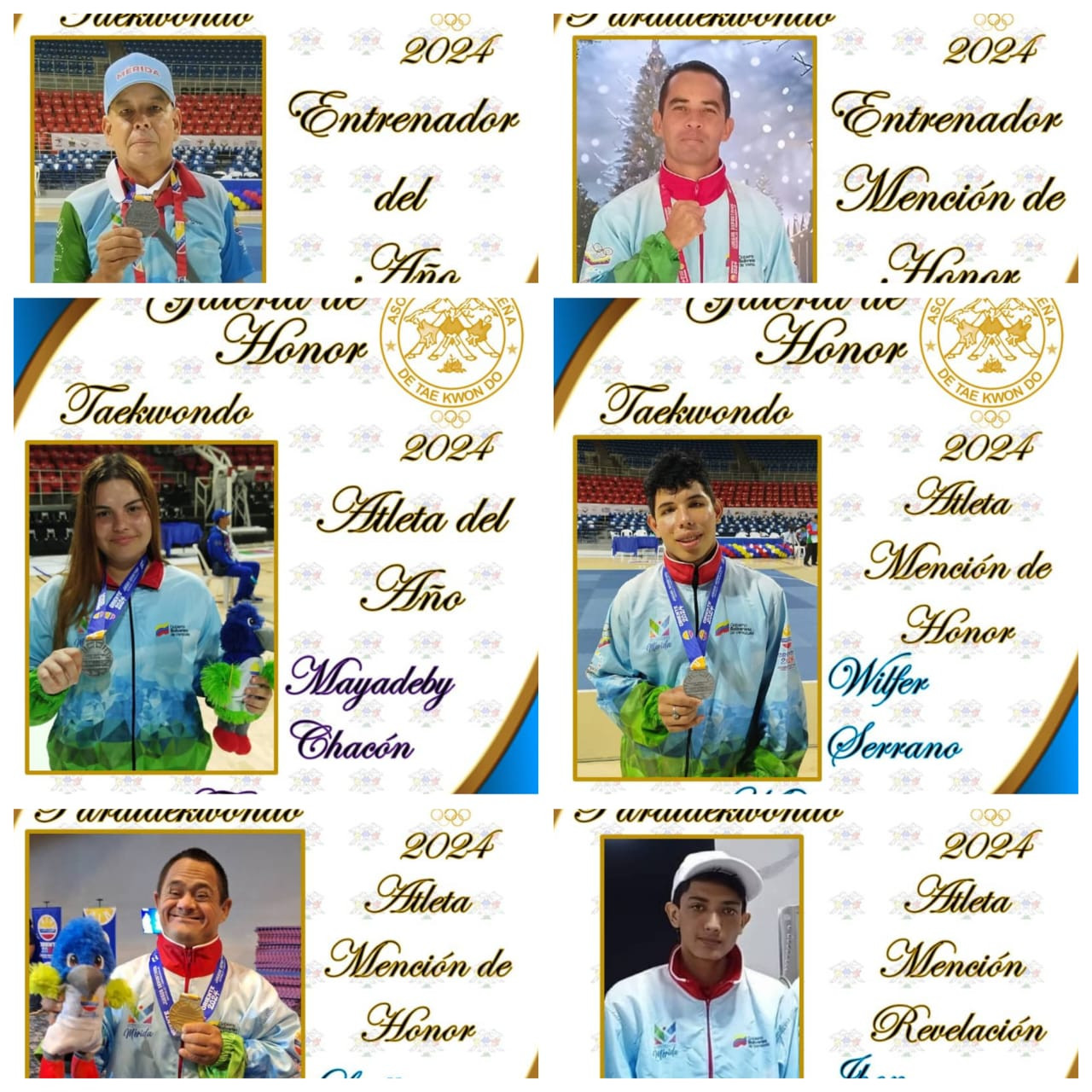 Diario Frontera, Frontera Digital,  Deportes, ,4 atletas y 2 entrenadores vigíenses fueron elegidos entre los más destacados de la disciplina Taekwondo durante el 2024 en el estado Mérida