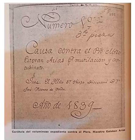 Diario Frontera, Frontera Digital,  Opinión, ,La Universidad de Los Andes envuelta en un juicio contra el Vicerrector Pbro. Maestro Esteban Arias (1839) por Alí Enrique López Bohórquez (*)
