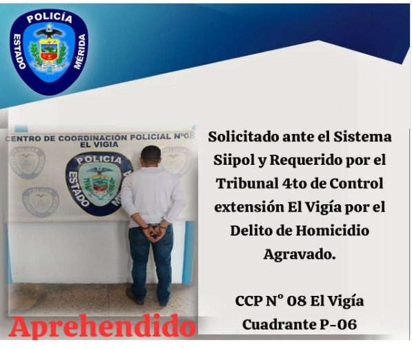 Diario Frontera, Frontera Digital,  Sucesos, ,Policía capturó a ciudadano que estaba solicitado por homicidio agravado en El Vigía