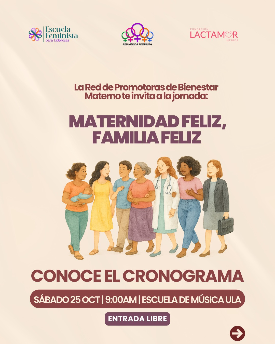Diario Frontera, Frontera Digital,  Regionales, ,En esta jornada contaremos con charlas educativas, asesorías gratuitas de lactancia y jurídicas, mercadito de emprendedoras y un banco solidario el Bebé en el que intercambiaremos donaciones de ropa y artículos de bebé.,"Maternidad feliz, Familia feliz": Una jornada para el bienestar de las madres merideñas