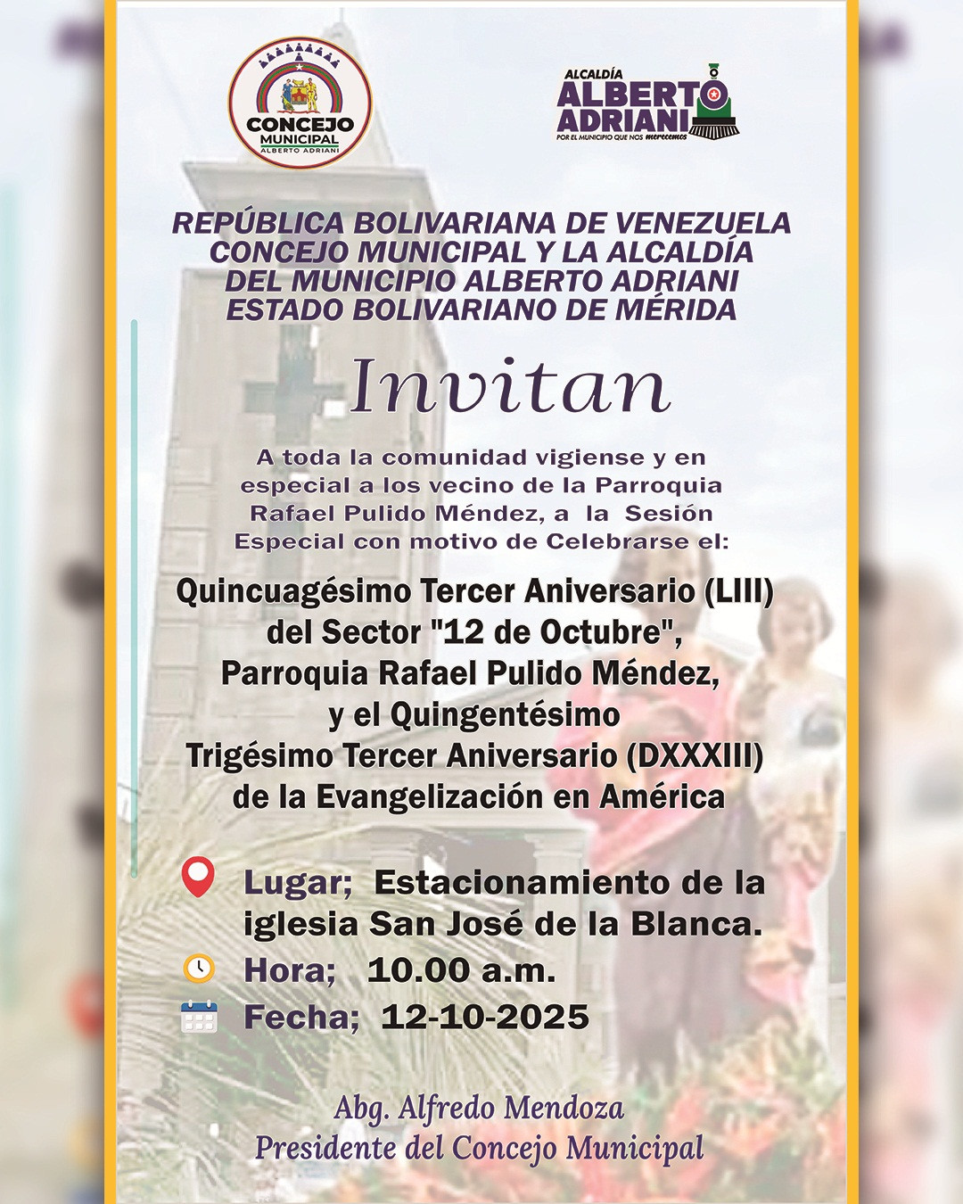 Diario Frontera, Frontera Digital,  El Vigía Panamericana, ,Concejo Municipal de Alberto Adriani aprobó dos sesiones especiales por el aniversario del 12 de octubre