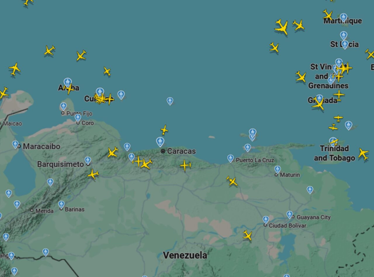 Diario Frontera, Frontera Digital,  Nacionales, ,Foto: captura de pantalla Flightradar24,Interferencia electromagnética obliga a desviar vuelos sobre Venezuela
