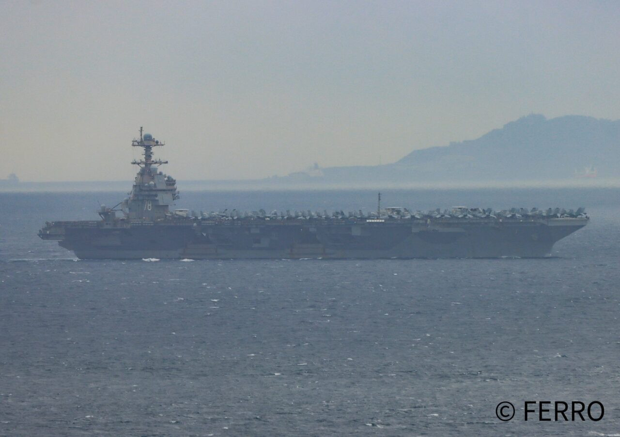 Diario Frontera, Frontera Digital,  Internacionales, ,La Marina de EE UU describe al USS Gerald R. Ford como “la plataforma de combate más capaz, adaptable y letal del mundo”| Foto X/@Gibdan1,El portaaviones USS Gerald R. Ford cruza Gibraltar rumbo al Caribe 
en medio de tensiones con Venezuela