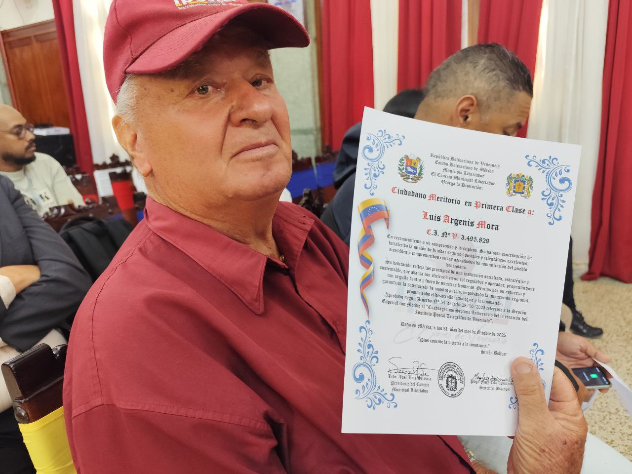 Diario Frontera, Frontera Digital,  Regionales, ,Durante el acto, el presidente del Concejo, José Luis Scioscia, destacó que la jornada tuvo como objetivo visibilizar la labor de los trabajadores postales, reconociendo su aporte al desarrollo económico, social y comunicacional del país,Concejo Libertador homenajeó a trabajadores del Instituto Postal Telegráfico de Mérida