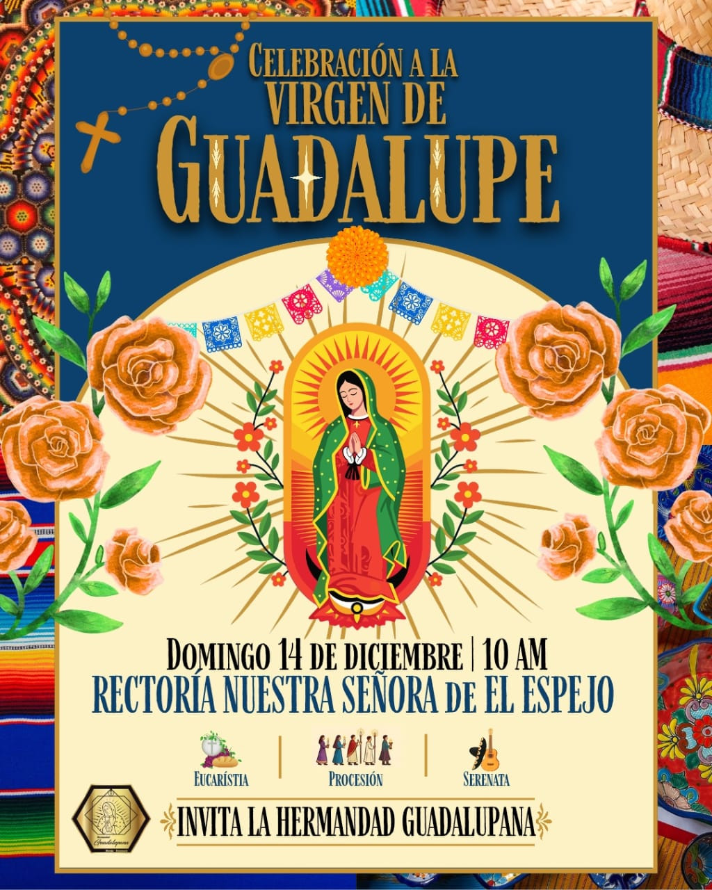 Diario Frontera, Frontera Digital,  Regionales, ,Este domingo 14 será la celebración a la Virgen de Guadalupe en El Espejo,Hermandad Guadalupana invita a celebrar 
a la Virgen de Guadalupe este domingo en El Espejo