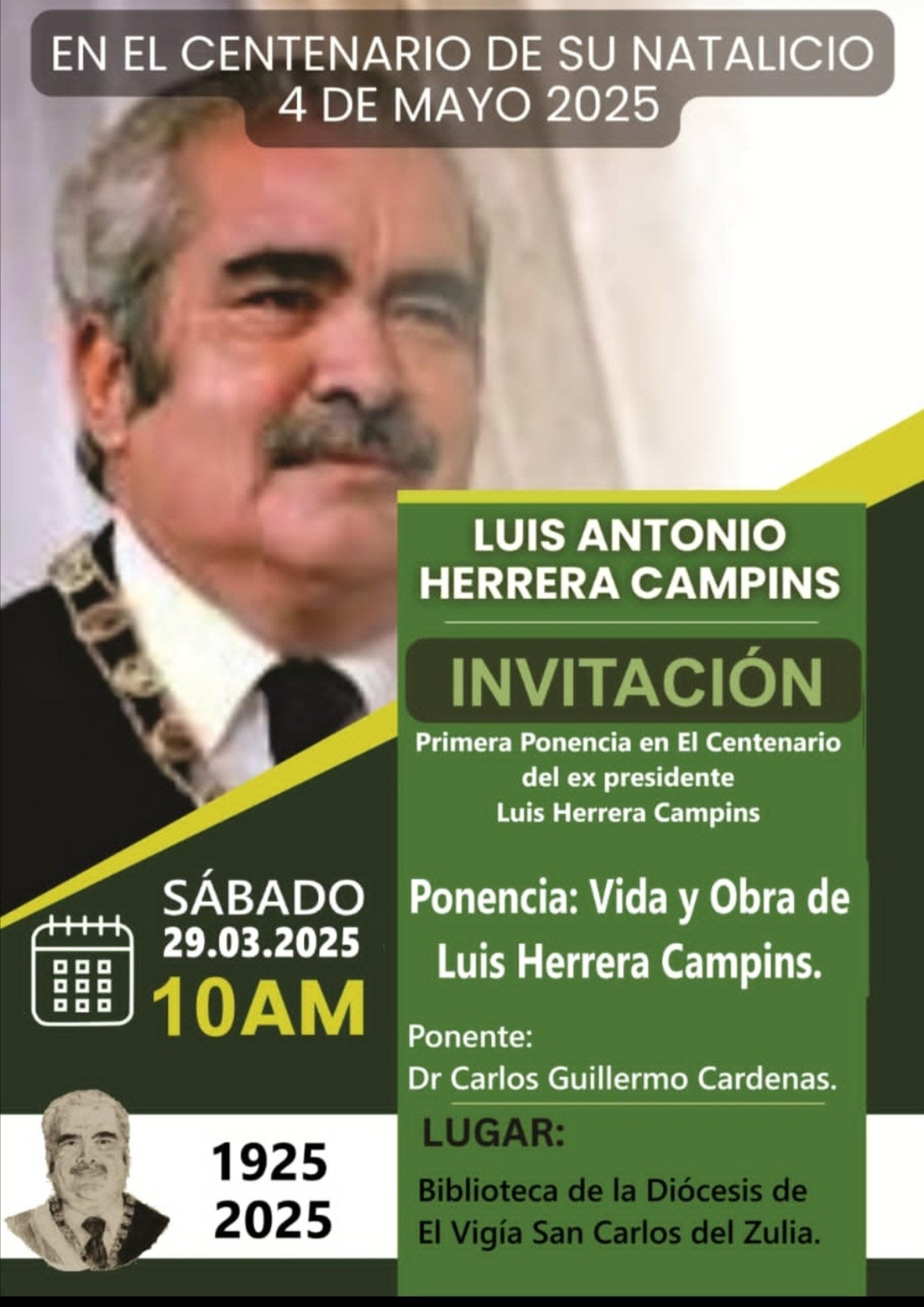 Diario Frontera, Frontera Digital,  El Vigía Panamericana, ,Comisión centenaria reconoce labor de Luis Herrera Campíns