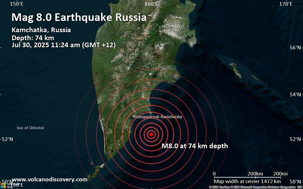 Diario Frontera, Frontera Digital,  Internacionales, ,Japón reporta sismo de magnitud 8.7 en península rusa; 
emite alerta de tsunami
