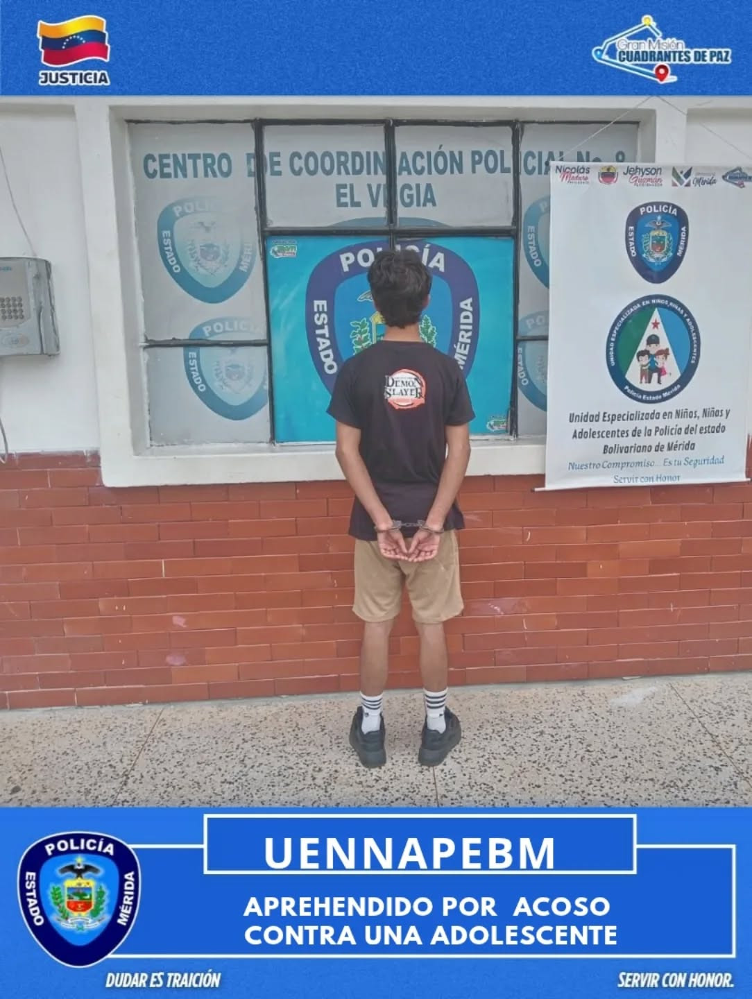 Diario Frontera, Frontera Digital,  Sucesos, ,Policía detuvo a joven por acoso continuo contra una adolescente en El Vigía