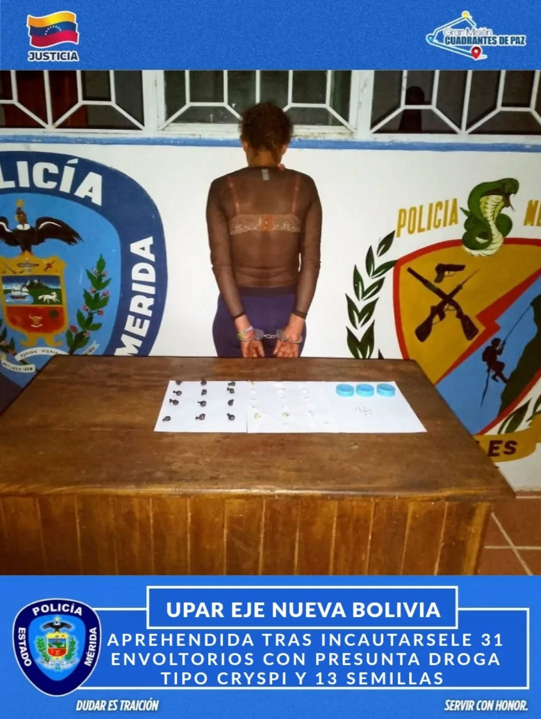 Diario Frontera, Frontera Digital,  Sucesos, ,Policía Rural capturó a ciudadana con 31 envoltorios de marihuana y 13 de semillas en Nueva Bolivia