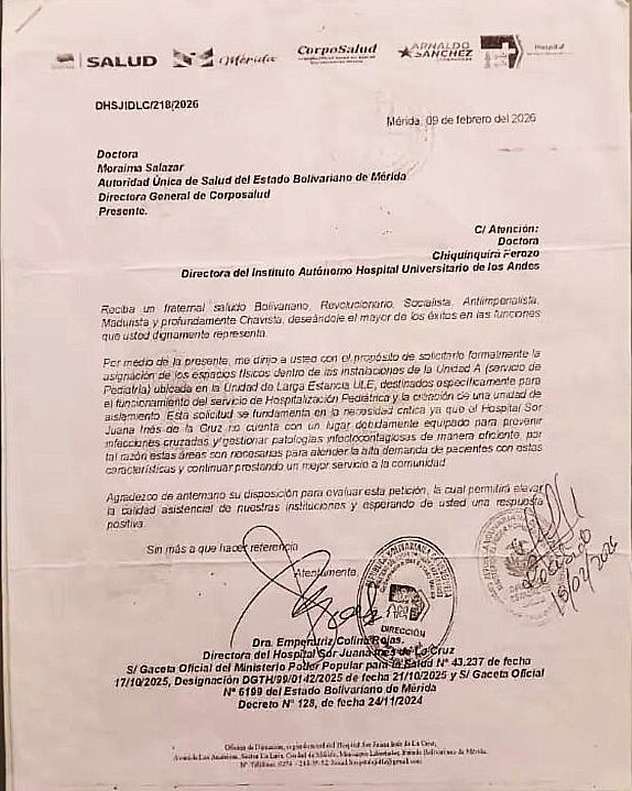 Diario Frontera, Frontera Digital,  Salud, Regionales, ,El documento plantea que las instalaciones actualmente ocupadas por el área de aislamiento sean destinadas al servicio de Hospitalización Pediátrica y la creación de una Unidad de Aislamiento,Directora del Sor Juana Inés de la Cruz solicitó reasignar espacios 
de la Unidad de Larga Estancia del Iahula