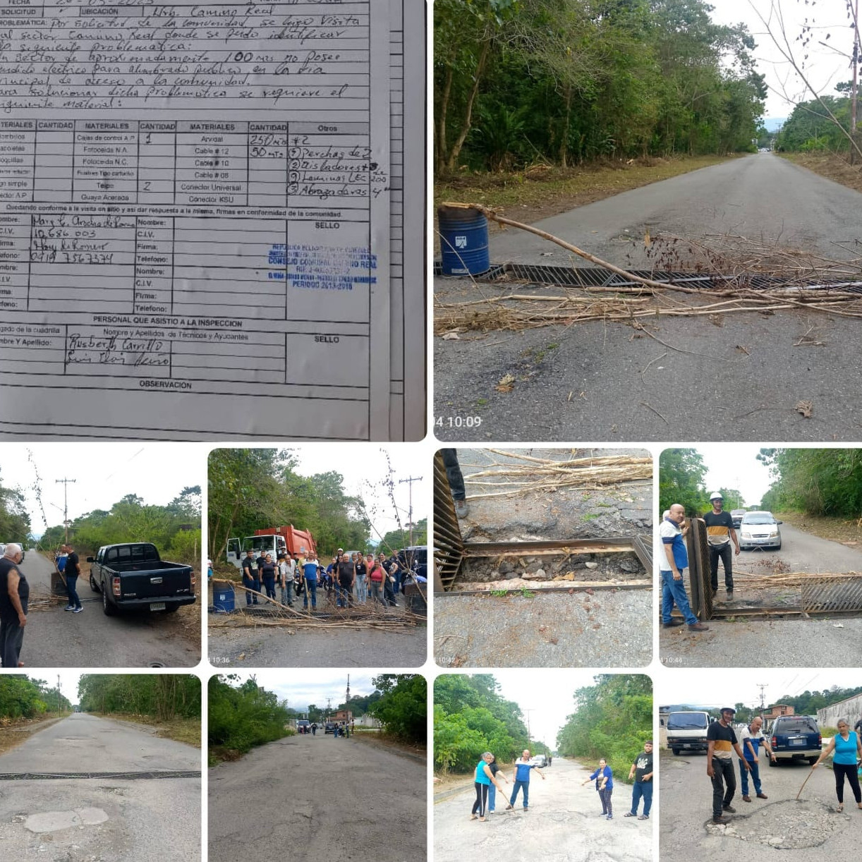 Frontera Digital, Diario Frontera, Camino Real exige soluciones en alcantarilla, asfaltado y alumbrado público en El Vigía