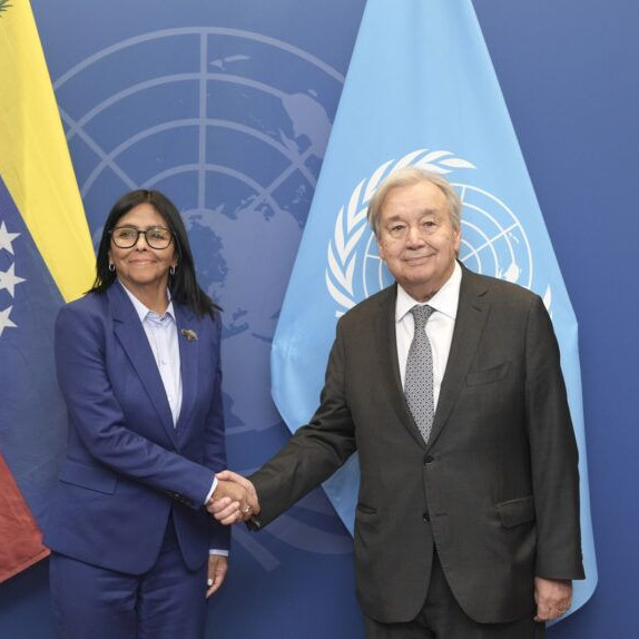 Frontera Digital,  Internacionales,  Delcy Rodríguez se reunió con el secretario general de la ONU antes de su encuentro con Trump en Nueva York